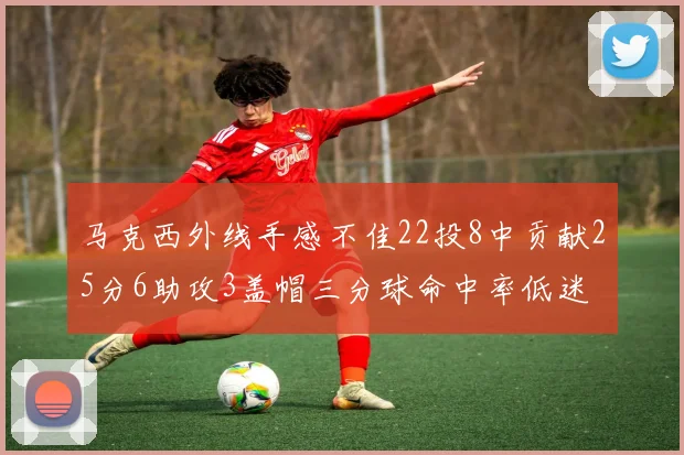 马克西外线手感不佳22投8中贡献25分6助攻3盖帽三分球命中率低迷